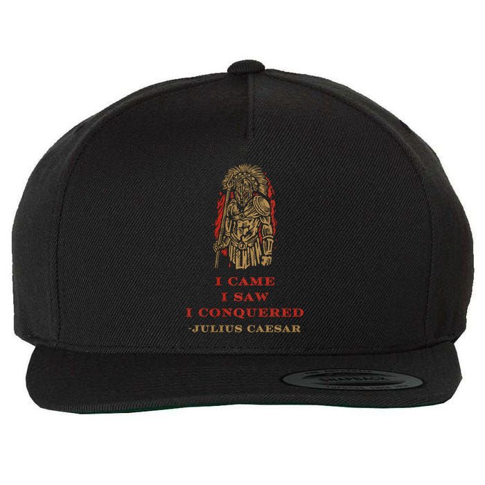 Stoicism Came Saw Conquered Julius Caesar Stoic Wool Snapback Cap
