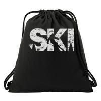 Ski Cool Skiing Freeski Style Alpine Skier Gift Drawstring Bag