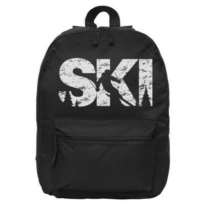 Ski Cool Skiing Freeski Style Alpine Skier Gift 16 in Basic Backpack