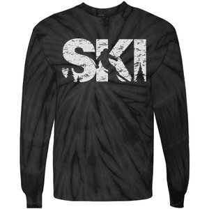 Ski Cool Skiing Freeski Style Alpine Skier Gift Tie-Dye Long Sleeve Shirt