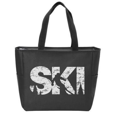 Ski Cool Skiing Freeski Style Alpine Skier Gift Zip Tote Bag