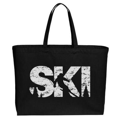 Ski Cool Skiing Freeski Style Alpine Skier Gift Cotton Canvas Jumbo Tote