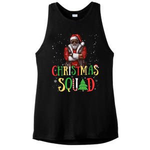 Santa Christmas Squad Black African American Pajamas Ladies PosiCharge Tri-Blend Wicking Tank