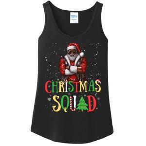 Santa Christmas Squad Black African American Pajamas Ladies Essential Tank