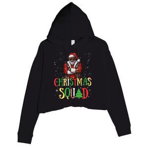 Santa Christmas Squad Black African American Pajamas Crop Fleece Hoodie