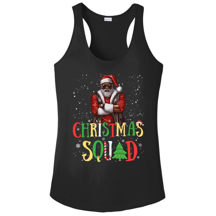 Santa Christmas Squad Black African American Pajamas Ladies PosiCharge Competitor Racerback Tank