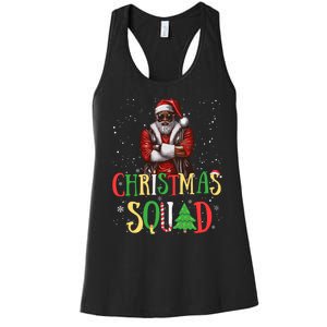 Santa Christmas Squad Black African American Pajamas Women's Racerback Tank