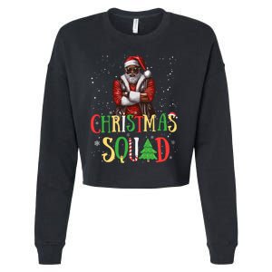 Santa Christmas Squad Black African American Pajamas Cropped Pullover Crew