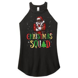 Santa Christmas Squad Black African American Pajamas Women's Perfect Tri Rocker Tank