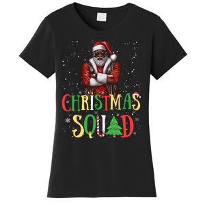 Santa Christmas Squad Black African American Pajamas Women's T-Shirt