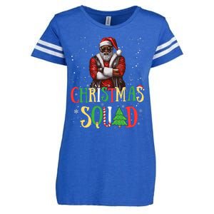 Santa Christmas Squad Black African American Pajamas Enza Ladies Jersey Football T-Shirt