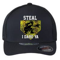 Softball Catcher Steal I Dare Ya Funny Player Flexfit Unipanel Trucker Cap