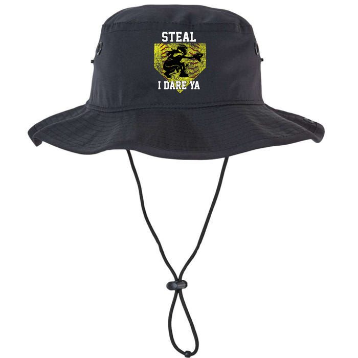 Softball Catcher Steal I Dare Ya Funny Player Legacy Cool Fit Booney Bucket Hat