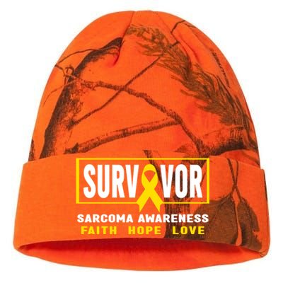 Sarcoma Cancer Survivor Yellow Ribbon Sarcoma Awareness Gift Kati Licensed 12" Camo Beanie