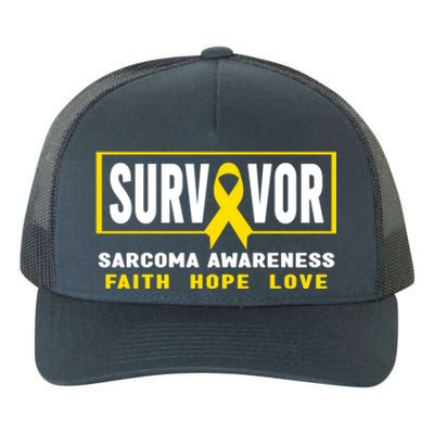 Sarcoma Cancer Survivor Yellow Ribbon Sarcoma Awareness Gift Yupoong Adult 5-Panel Trucker Hat