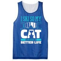 Skiing Cat Ski Gift Winter Sports Skier Gift Mesh Reversible Basketball Jersey Tank