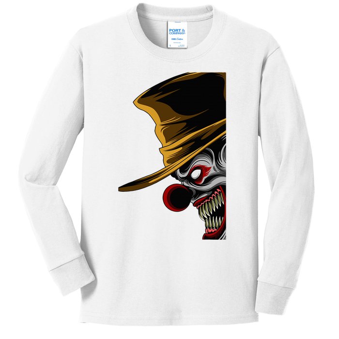 Scary Clown Kids Long Sleeve Shirt