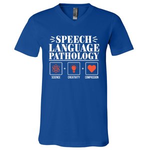 Science Cute Speech Language Pathology Slp Therapist Gift V-Neck T-Shirt