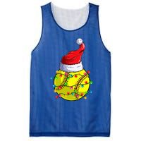 Softball Christmas Santa Hat Funny Softball Xmas Holiday Gift Mesh Reversible Basketball Jersey Tank