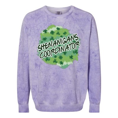 Shenanigans Coordinator St Patricks Day Clovers And Shamrocks Colorblast Crewneck Sweatshirt