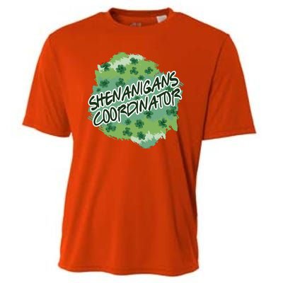 Shenanigans Coordinator St Patricks Day Clovers And Shamrocks Cooling Performance Crew T-Shirt