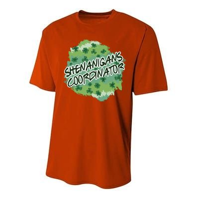 Shenanigans Coordinator St Patricks Day Clovers And Shamrocks Performance Sprint T-Shirt