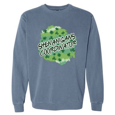 Shenanigans Coordinator St Patricks Day Clovers And Shamrocks Garment-Dyed Sweatshirt