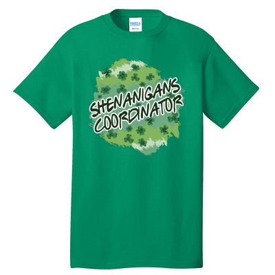 Shenanigans Coordinator St Patricks Day Clovers And Shamrocks Tall T-Shirt