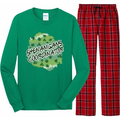 Shenanigans Coordinator St Patricks Day Clovers And Shamrocks Long Sleeve Pajama Set