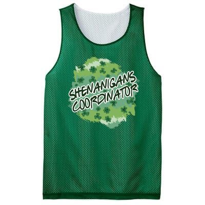 Shenanigans Coordinator St Patricks Day Clovers And Shamrocks Mesh Reversible Basketball Jersey Tank