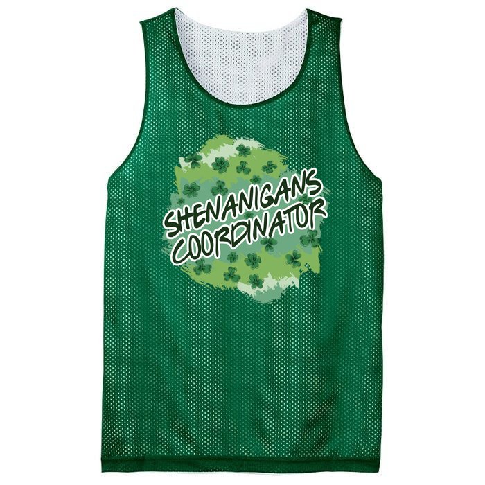 Shenanigans Coordinator St Patricks Day Clovers And Shamrocks Mesh Reversible Basketball Jersey Tank