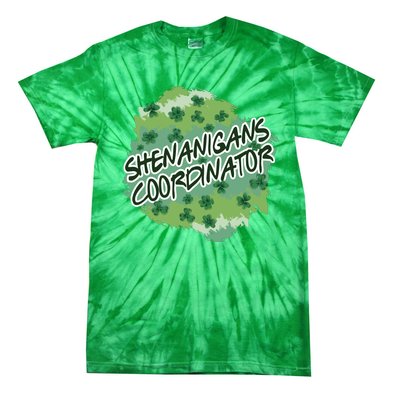 Shenanigans Coordinator St Patricks Day Clovers And Shamrocks Tie-Dye T-Shirt