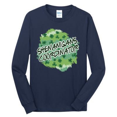 Shenanigans Coordinator St Patricks Day Clovers And Shamrocks Tall Long Sleeve T-Shirt