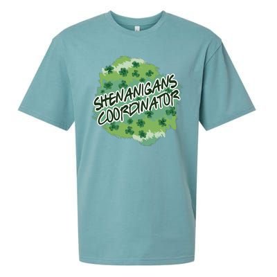 Shenanigans Coordinator St Patricks Day Clovers And Shamrocks Sueded Cloud Jersey T-Shirt