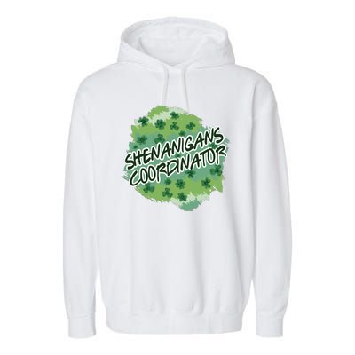 Shenanigans Coordinator St Patricks Day Clovers And Shamrocks Garment-Dyed Fleece Hoodie