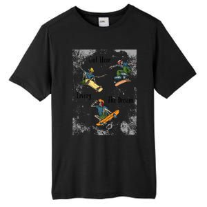 Skateboarding Cartoon Skeleton Grunge Vibe Out Here Living Cute Gift Tall Fusion ChromaSoft Performance T-Shirt