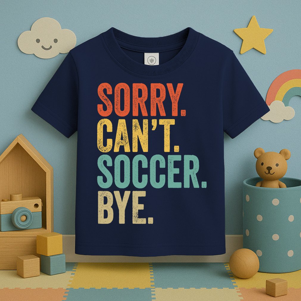 Sorry. Cant. Soccer. Bye. Funny Sarcastic Memes Soccer Toddler T-Shirt