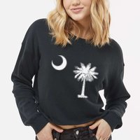 South Carolina State Flag Palmetto Moon SC Pride Cropped Pullover Crew
