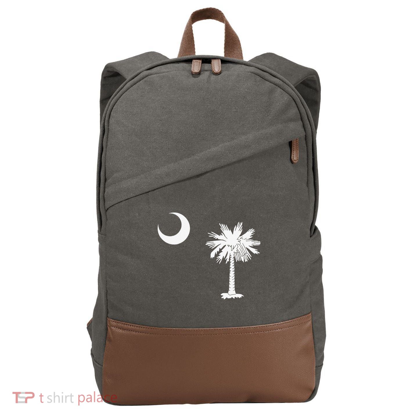 South Carolina State Flag Palmetto Moon SC Pride Cotton Canvas Backpack