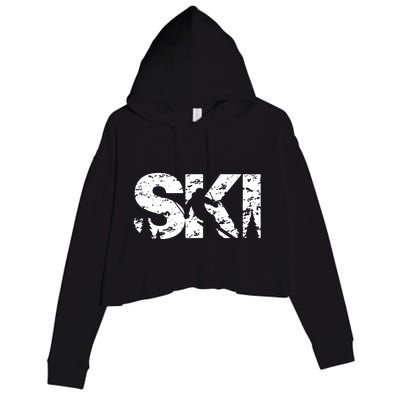 Ski Cool Skiing Style Alpine Skier Gift Crop Fleece Hoodie