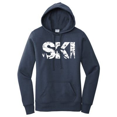 Ski Cool Skiing Style Alpine Skier Gift Women's Pullover Hoodie