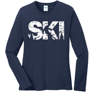 Ski Cool Skiing Style Alpine Skier Gift Ladies Long Sleeve Shirt