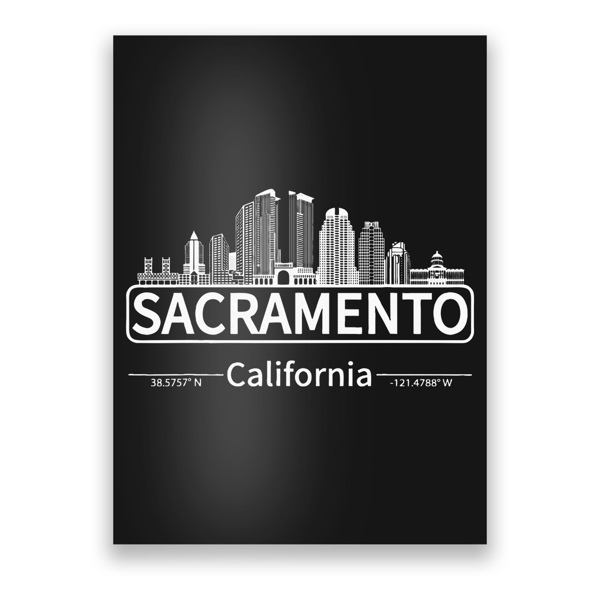 Sacramento California Skyline Travel To Sacramento Poster