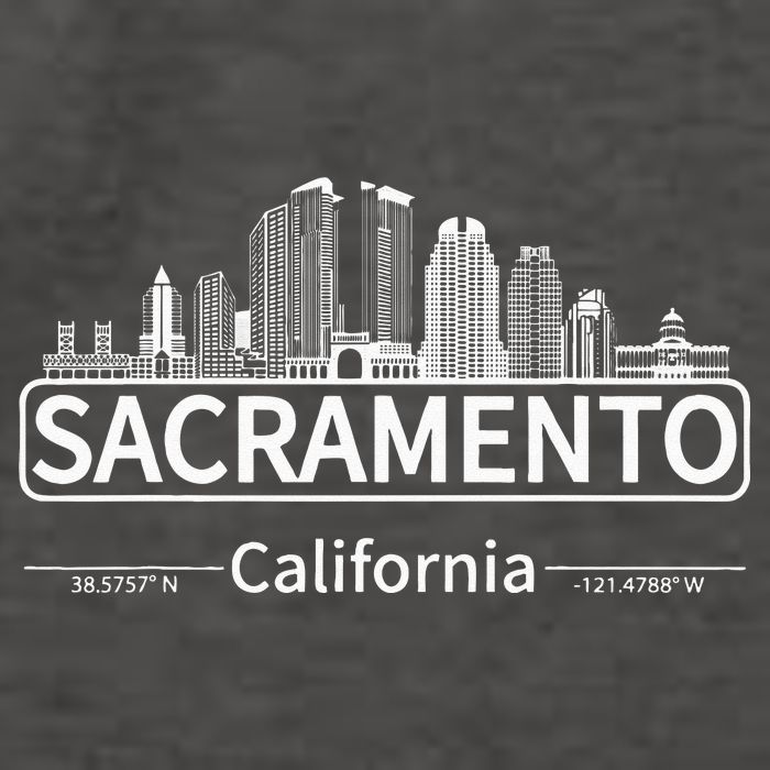 Sacramento California Skyline Travel To Sacramento Vector Backpack