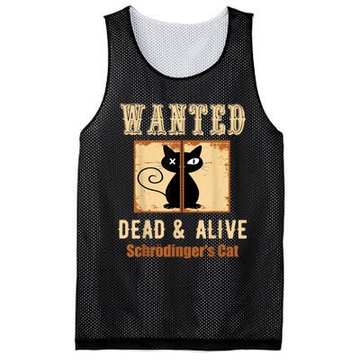 Schroedinger's Cat Science Graphic Wanted Dead & Alive Quote Mesh Reversible Basketball Jersey Tank