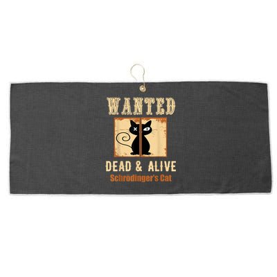 Schroedinger's Cat Science Graphic Wanted Dead & Alive Quote Large Microfiber Waffle Golf Towel