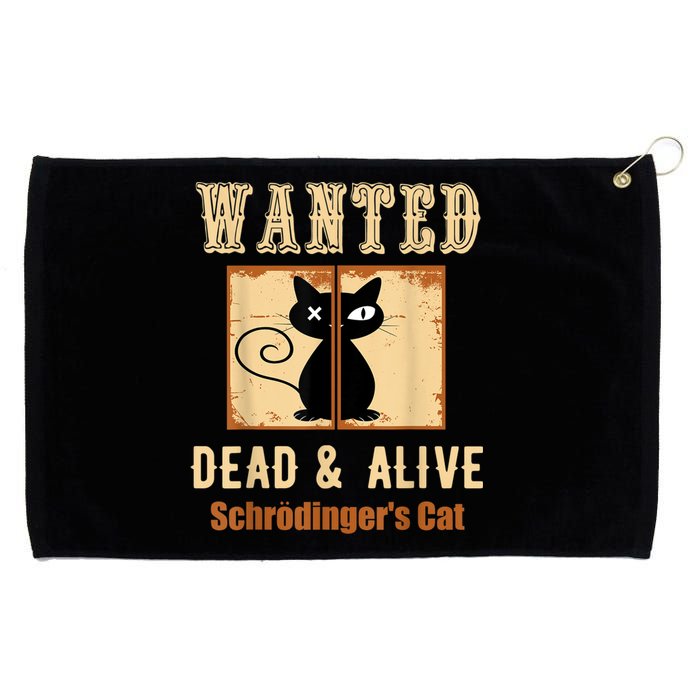 Schroedinger's Cat Science Graphic Wanted Dead & Alive Quote Grommeted Golf Towel