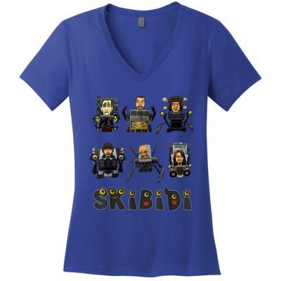 Skibiditoilet Costume Speaker Man Camera Man Tv Man Women's V-Neck T-Shirt