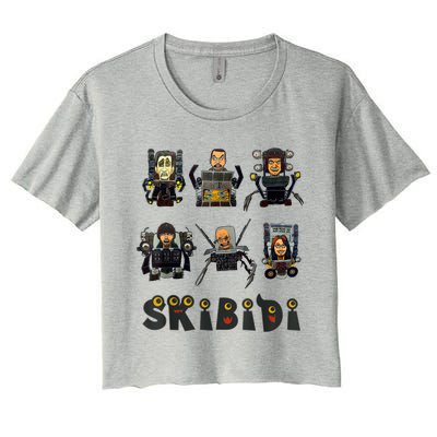 Skibiditoilet Costume Speaker Man Camera Man Tv Man Women's Crop Top Tee