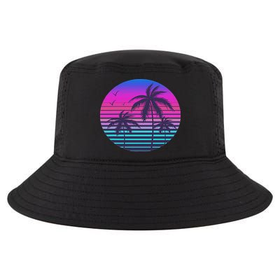Sunset Cool Summer Vacation Women Beach Palm Tree Cool Comfort Performance Bucket Hat